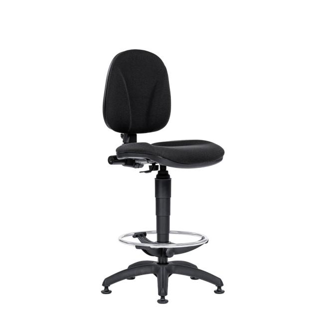 Cashier chair 1040 Ergo D2 black with circle and gliders