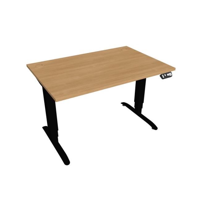 [ON120641] Motion desk, PO, 3S, 120x61 - 128x80 cm, oak/black