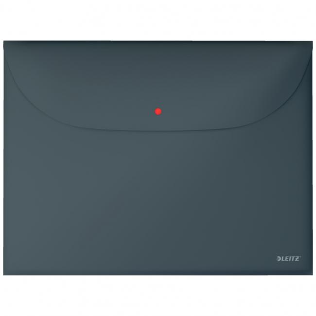 [ES090089] Plastový obal A4 s cvokom Leitz Cosy zamatovo sivý 3 ks