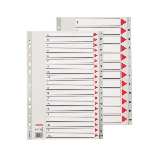 [ES100129] Plastic distributor Esselte A-Z maxi gray