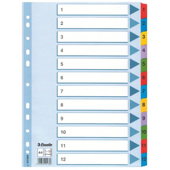 Cardboard sorter Esselte Mylar 1-12