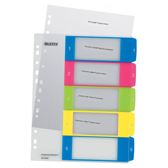 Plastic divider Leitz WOW printable 1-5 colors