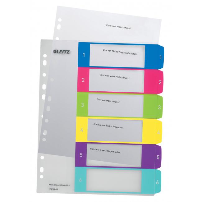 Leitz WOW printable plastic divider 1-6 colors