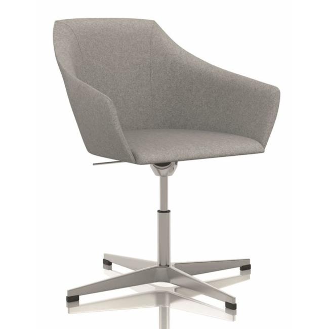 [AN130011] Upholstered armchair Wind Cross, aluminum base, fabric VIS001 beige