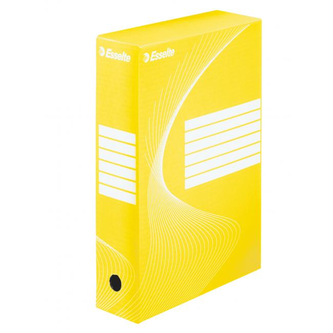 Archive box Esselte 80mm yellow/white