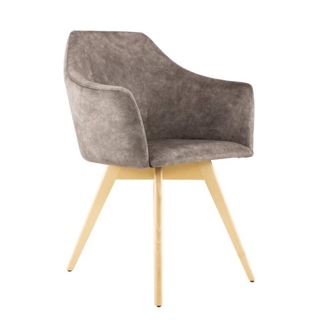 Conference chair Ravenna Legno, wooden legs, fabric VIS001 beige