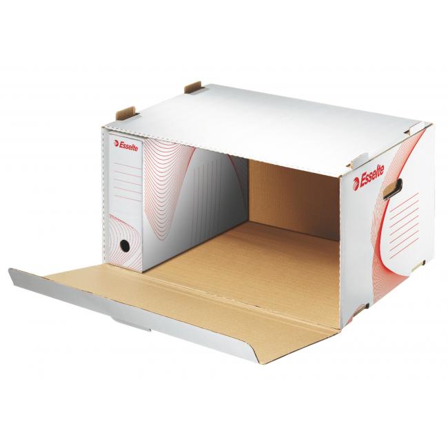 Archive box with front opening Esselte white/red 535x265x370 mm