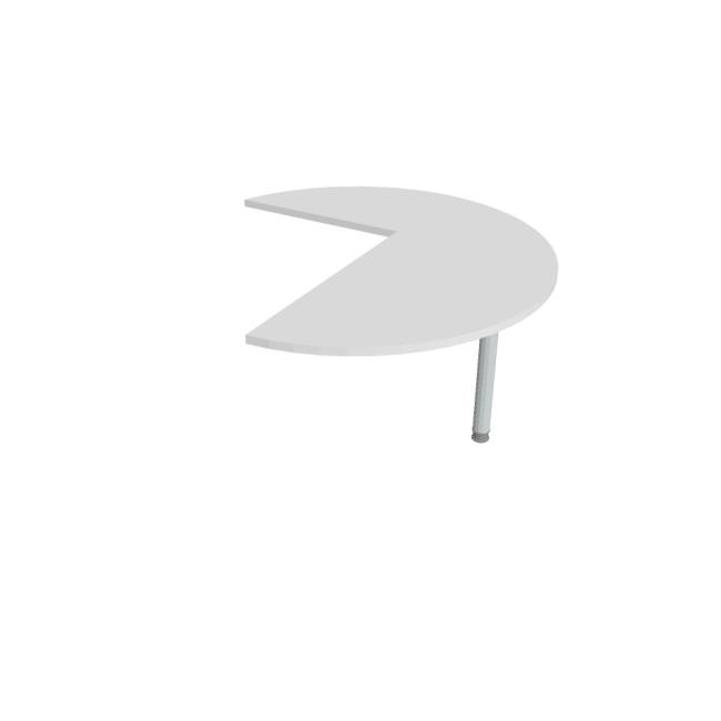 Additional table Flex, right, 120x75.5x(60x80) cm, white/metal