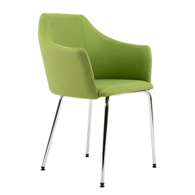 Conference chair Ravenna Visitor, chrome legs, fabric BN29 green