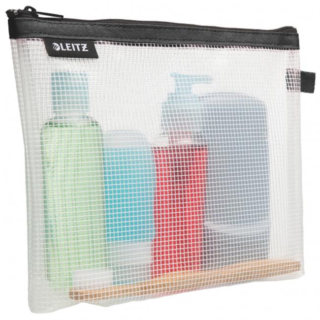 Plastové puzdro na zips Leitz WOW na kozmetiku čierne