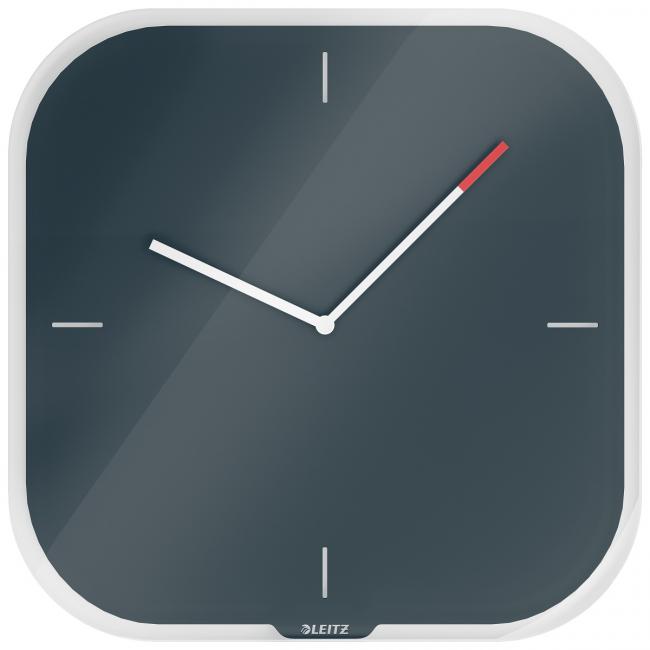 [ES170089] Leitz Cosy zamatovo šedé nástenné hodiny