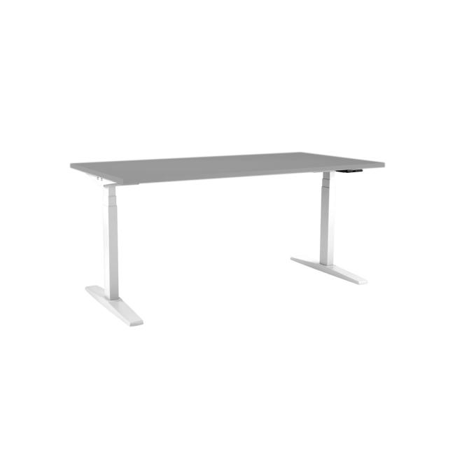[AN200005] Výškovo nastaviteľný stôl BASIC, 2-motorový, 138x80 cm, podnož biela + doska sivá