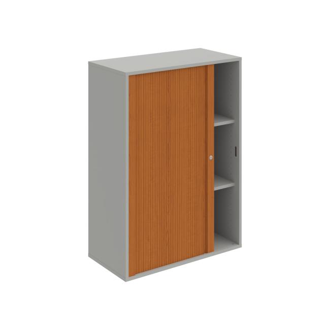 Drive shelf cabinet, 80x111x40 cm, cherry/grey, lock