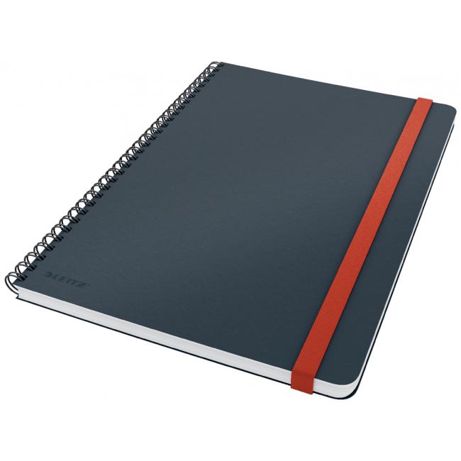 Lined notepad with rubber band Leitz Cozy B5 velvet gray