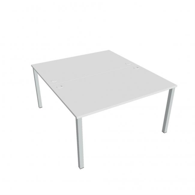 Uni work table, double, 140x75.5x160 cm, white/grey