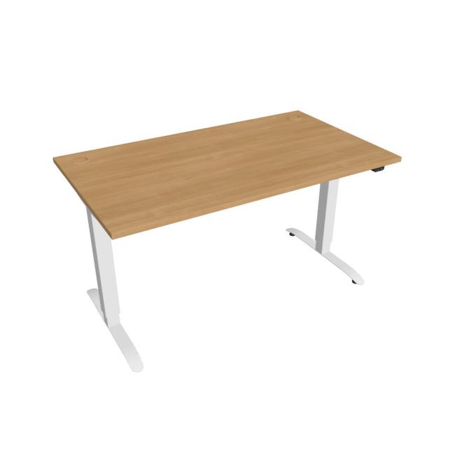 Motion desk, ZO, 2S, 140x70.5-120.5x80 cm, oak/white