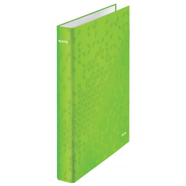 4-ring binder Leitz WOW laminated 4cm green