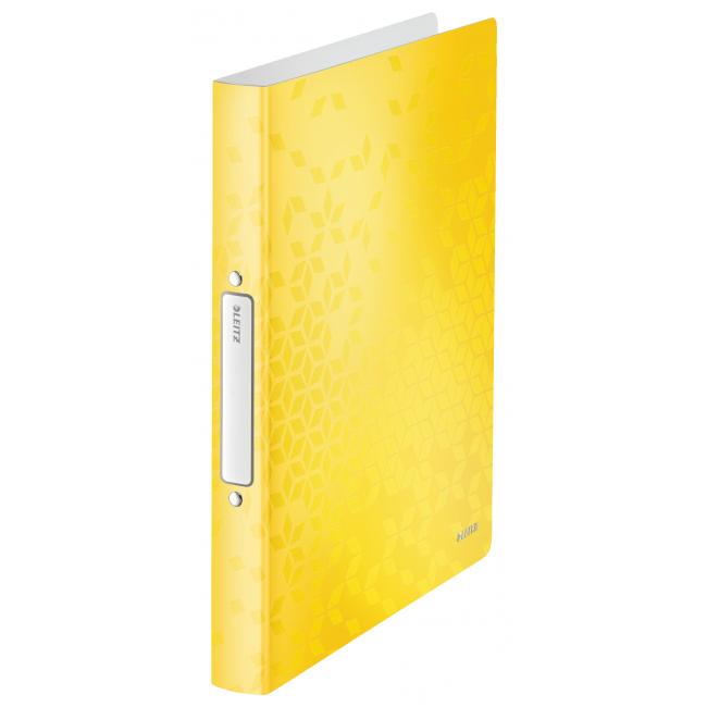 Binder 2-ring Leitz WOW all-plastic yellow