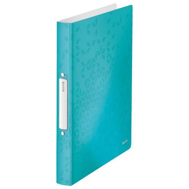 Binder 2-ring Leitz WOW all-plastic ice blue
