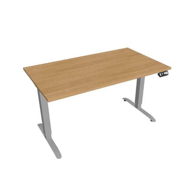 Motion desk, PO, 2S, 140x70.5-120.5x80 cm, oak/grey