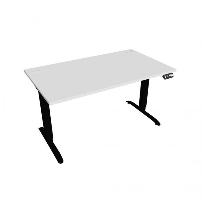 Motion desk, PO, 2S, 140x70.5-120.5x80 cm, white/black