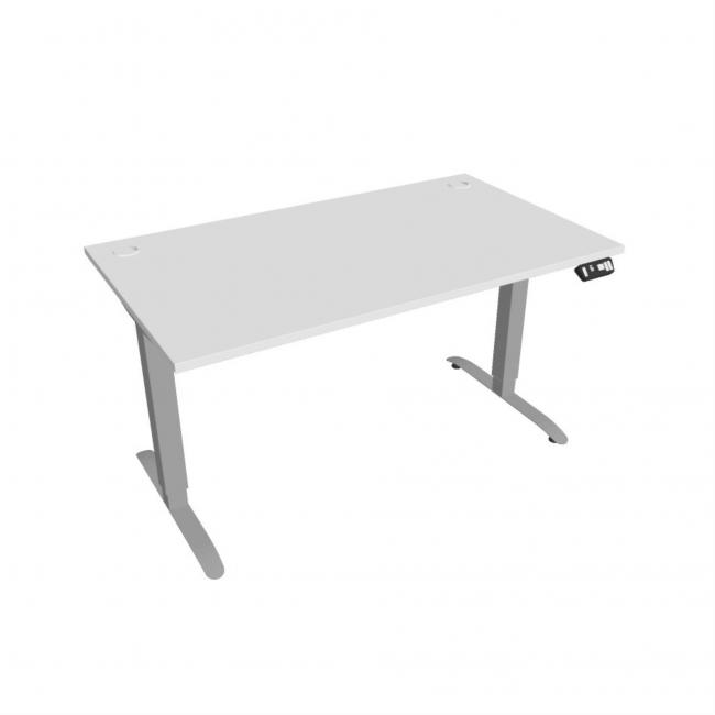 Motion desk, PO, 2S, 140x70.5-120.5x80 cm, white/grey