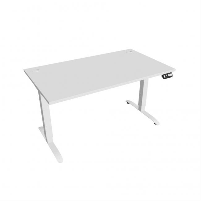 Motion desk, PO, 2S, 140x70.5-120.5x80 cm, white/white