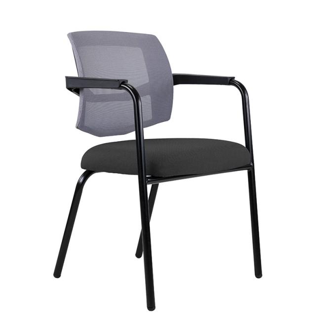 Conference chair LAPEL Visitor, black legs, BN6 anthracite