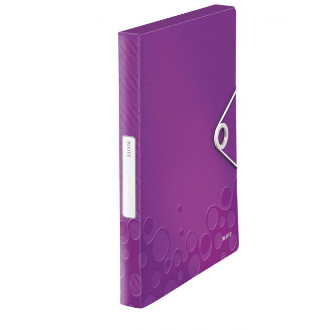 Plastic box with elastic band Leitz WOW purple