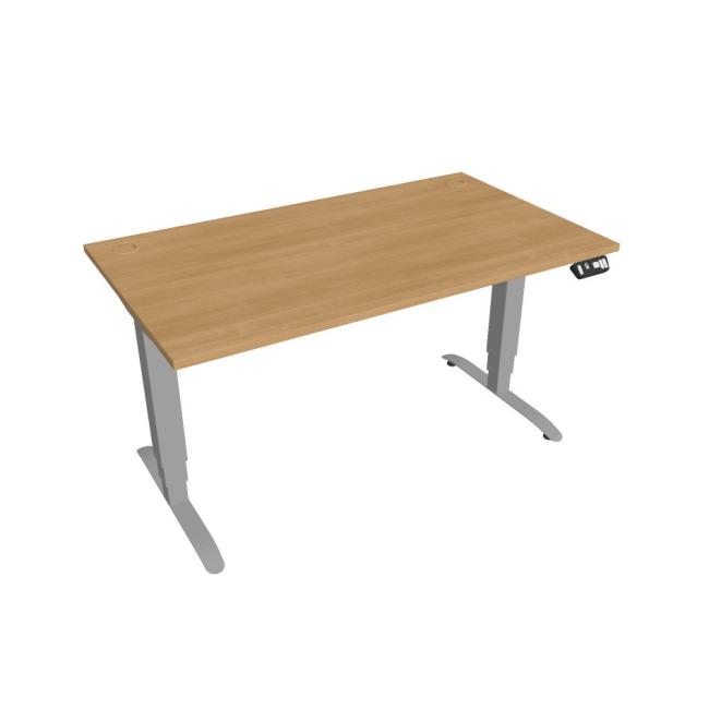 Motion desk, PO, 3S, 140x61 - 128x80 cm, oak/grey