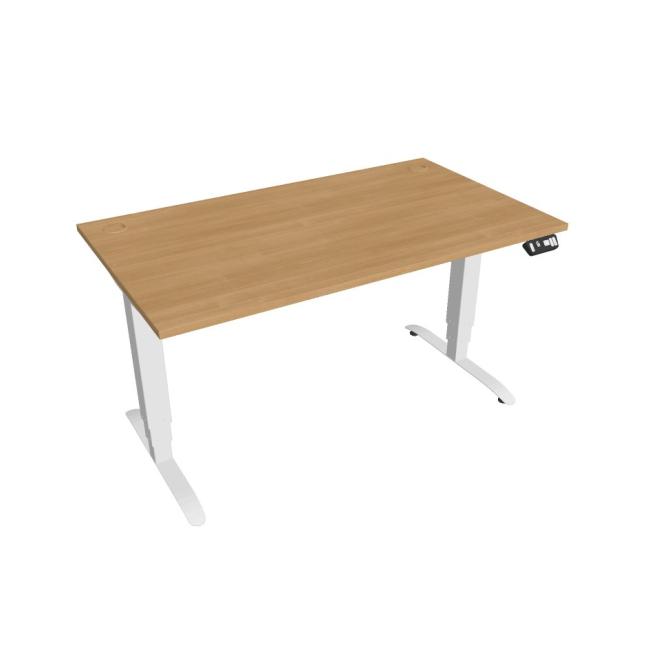 Motion desk, PO, 3S, 140x61 - 128x80 cm, oak/white