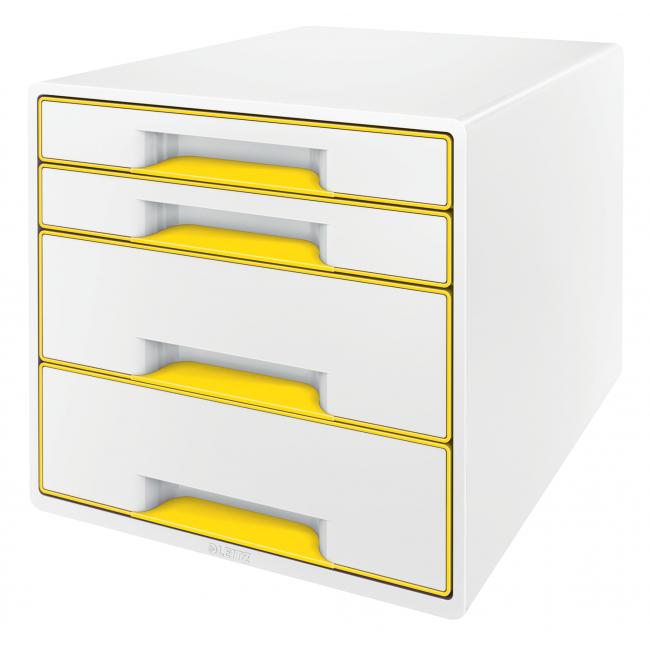Drawer box Leitz WOW with 4 drawers yellow