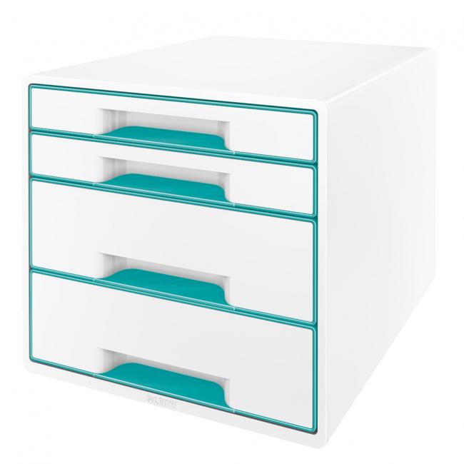 [ES521351] Leitz WOW drawer box with 4 drawers ice blue