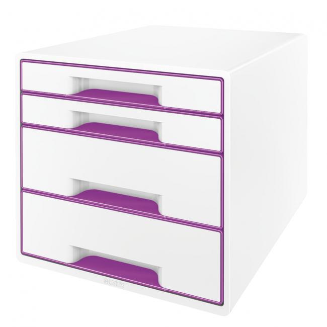 Drawer box Leitz WOW with 4 drawers purple