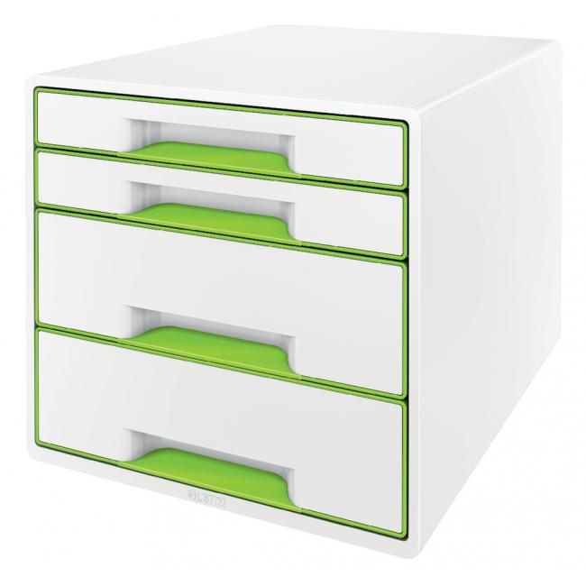 Leitz WOW drawer box with 4 drawers metallic green