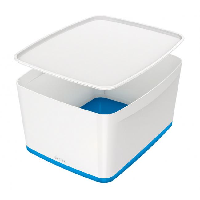 [ES521636] Storage box with lid Leitz MyBox, size L white/blue