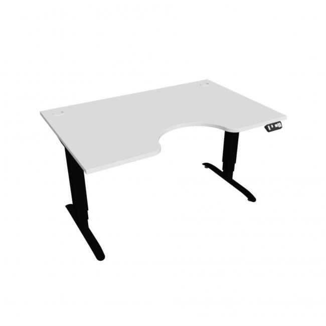 Motion Ergo desk, PO, 3S, 140x61-128x90 cm, white/black
