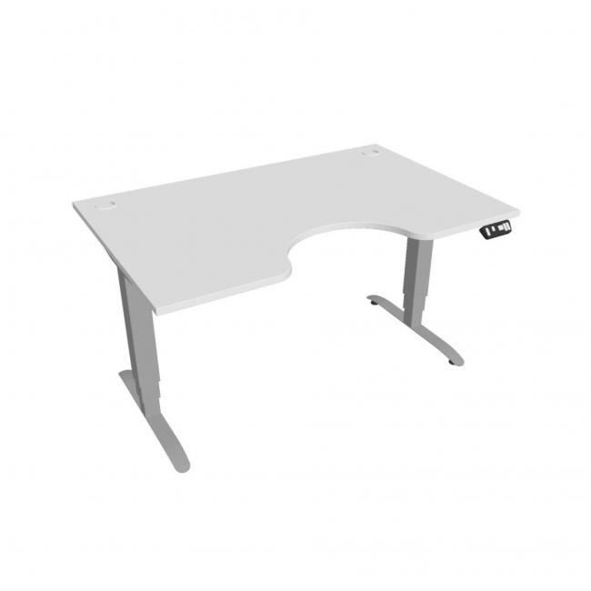 Motion Ergo desk, PO, 3S, 140x61-128x90 cm, white/grey