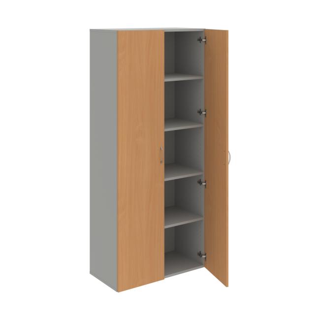 Drive shelf cabinet, 80x185x42 cm, beech/grey