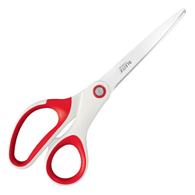 Titanium office scissors Leitz WOW 205 mm red