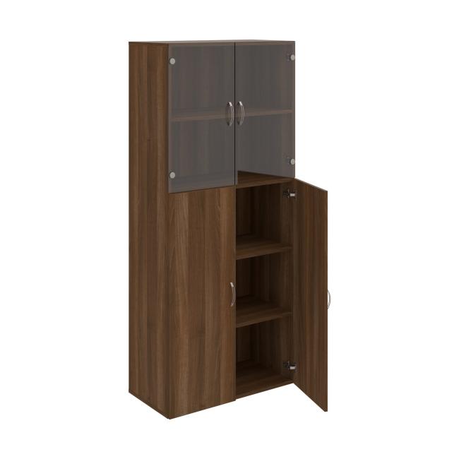 Drive shelf cabinet, 80x185x42 cm, walnut/walnut