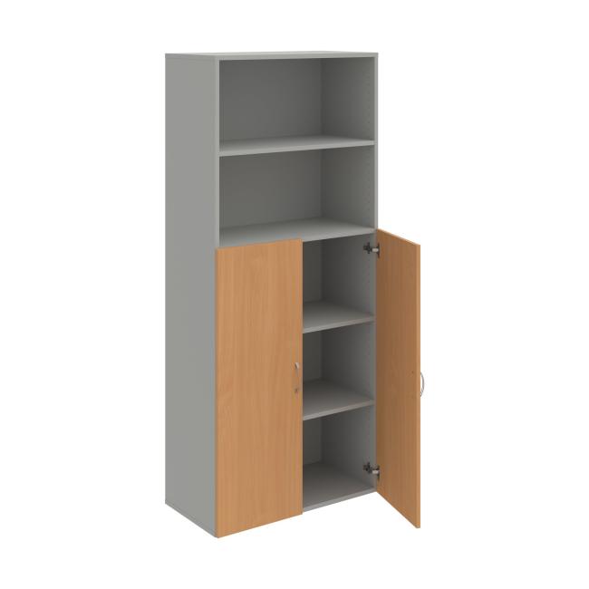 Drive shelf cabinet, 80x185x42 cm, beech/grey