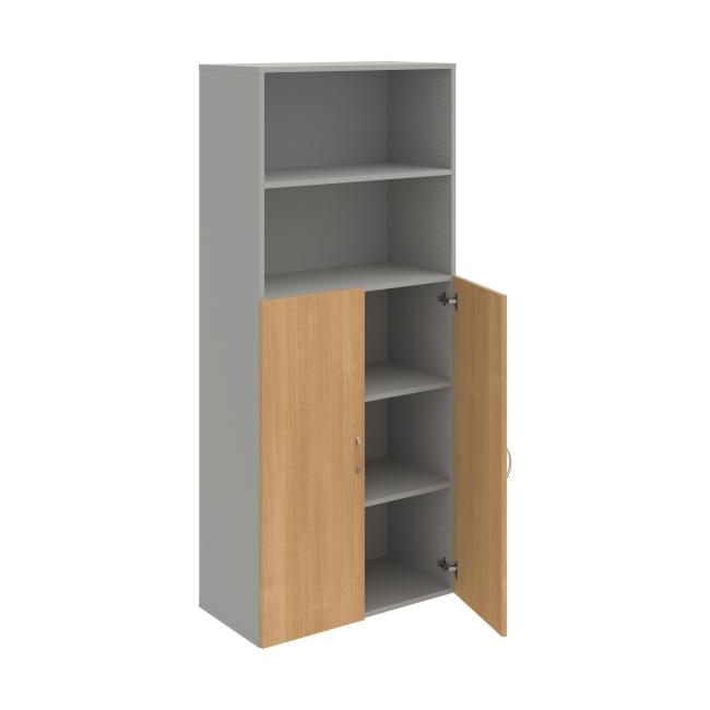Drive shelf cabinet, 80x185x42 cm, oak/grey