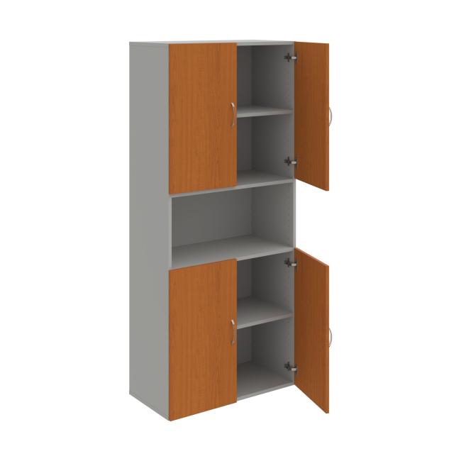 Drive shelf cabinet, 80x185x42 cm, cherry/grey