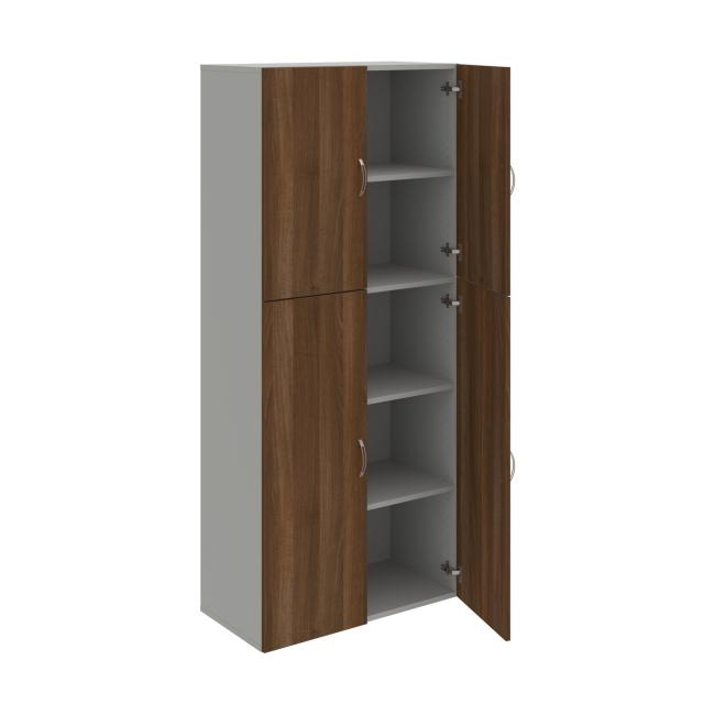 Drive shelf cabinet, 80x185x42 cm, walnut/grey