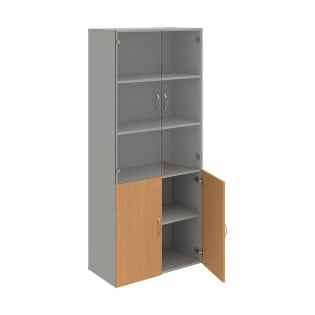 Drive shelf cabinet, 80x185x42 cm, beech/grey