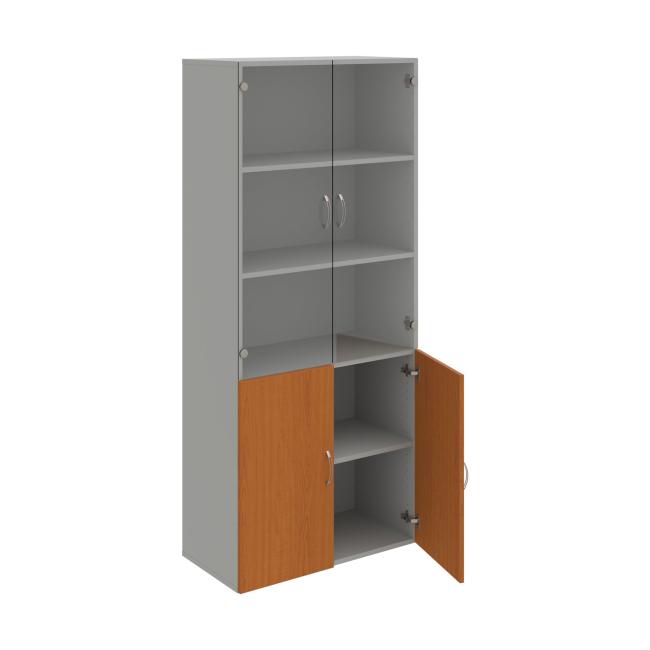 Drive shelf cabinet, 80x185x42 cm, cherry/grey