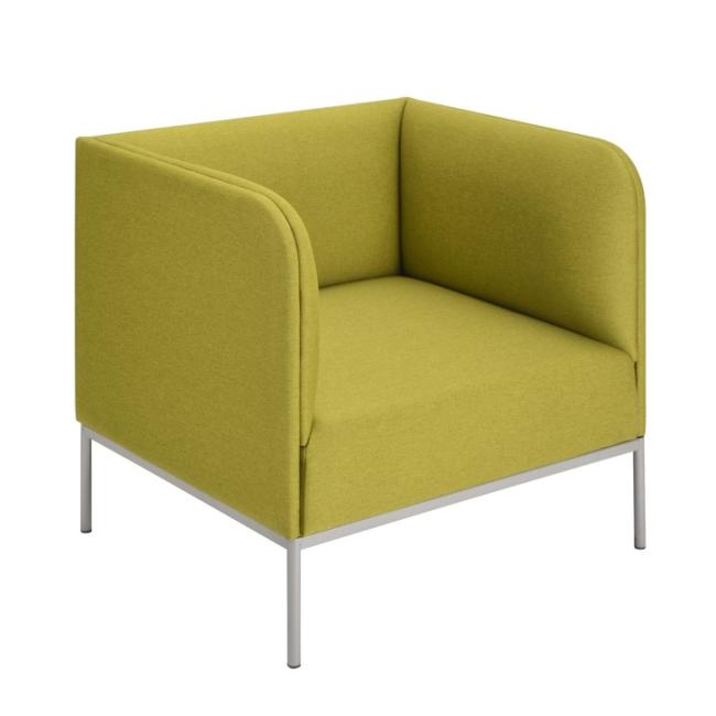 [AB010142] Single chair Soft, w. 75 cm, green Bombay 38, gray construction