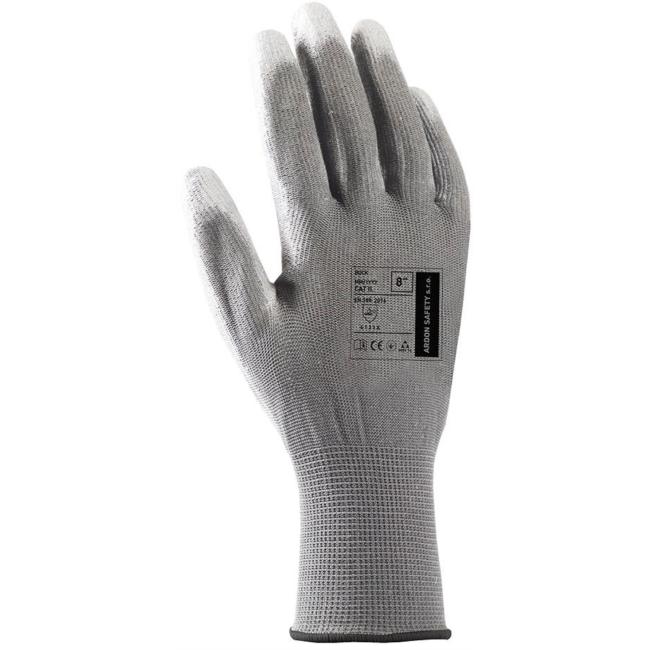 Gloves polyester, semi-soaked BUCK, gray large. 9/L