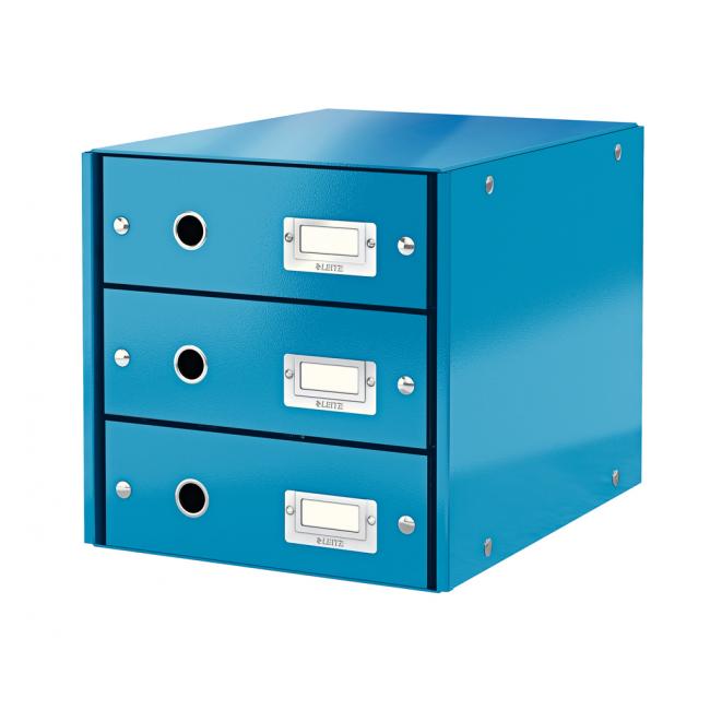 Leitz Click & Store drawer box 3 drawers metallic blue